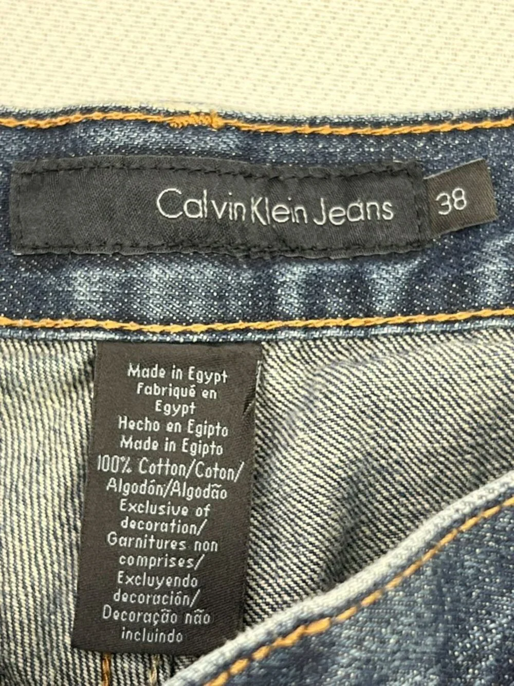 Calvin Klein Men's Bootcut Denim Jeans Stretch Size 38 Blue Dark Wash Pockets